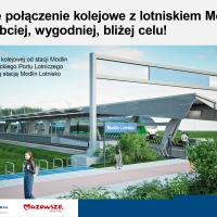 infografika, Modlin, przetarg, kolej na lotnisko