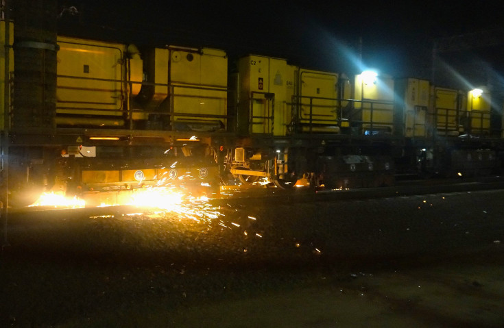 stacja, Tczew, szlifowanie szyn