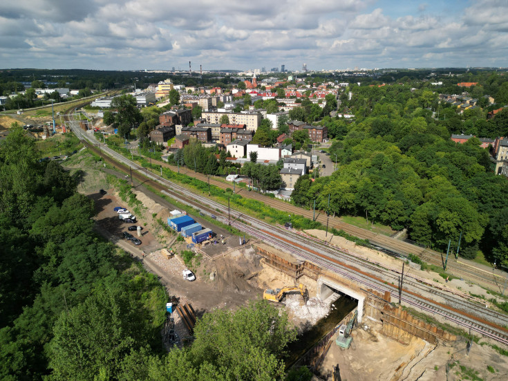 nowy przystanek, nowy wiadukt, nowy tor, nowa infrastruktura, katowicki węzeł kolejowy, plac budowy, widok z lotu ptaka, Katowice Morawa