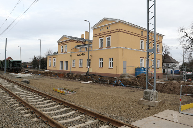 dworzec, peron, Czempiń, modernizacja, stacja, POIiŚ 2014-2020, dworzec kolejowy, Program Operacyjny Infrastruktura i Środowisko, inwestycja