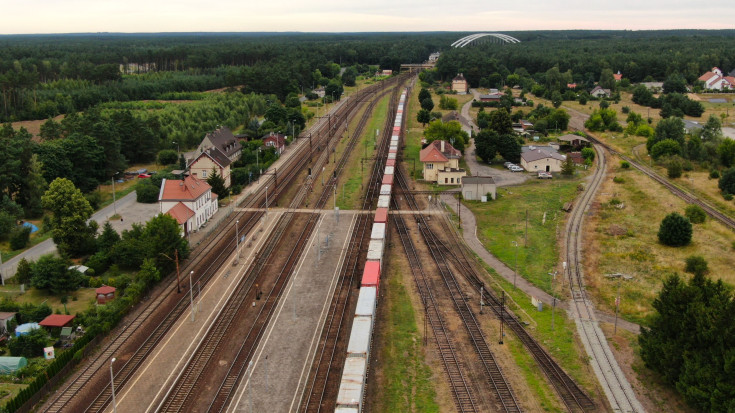 stacja, port, przewóz towarów, Maksymilianowo, widok z lotu ptaka
