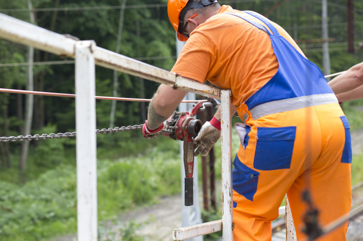 sieć trakcyjna, Toszek Północ, Stare Koźle, montaż sieci trakcyjnej