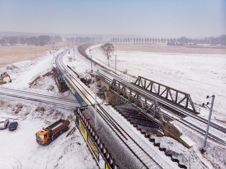 wiadukt, E59, Poznań Główny, Szczecin Dąbie, bajpas, tor tymczasowy