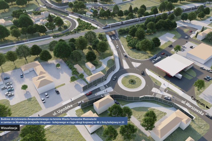 Tomaszów Mazowiecki, wizualizacja, nowa infrastruktura, budowa tunelu, ul. Warszawska