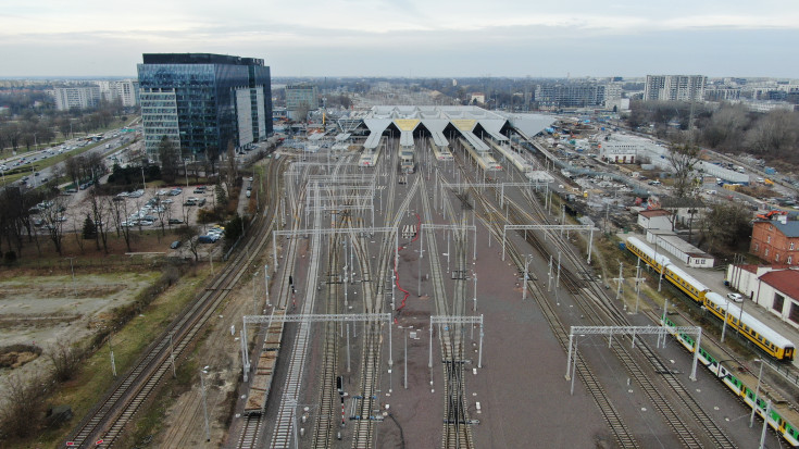 Warszawa Zachodnia, warszawska linia średnicowa, Budimex, WWK, zdjęcia z drona