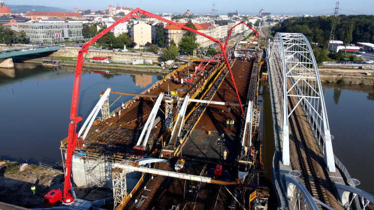 Kraków, E30, most nad Wisłą, nowa infrastruktura, betonowanie