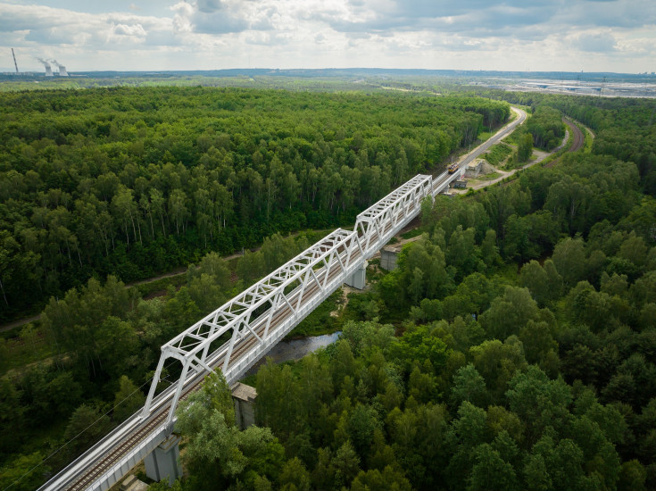 wiadukt, most, pociąg, Jaworzno, przewóz towarów, GOP, nowa infrastruktura