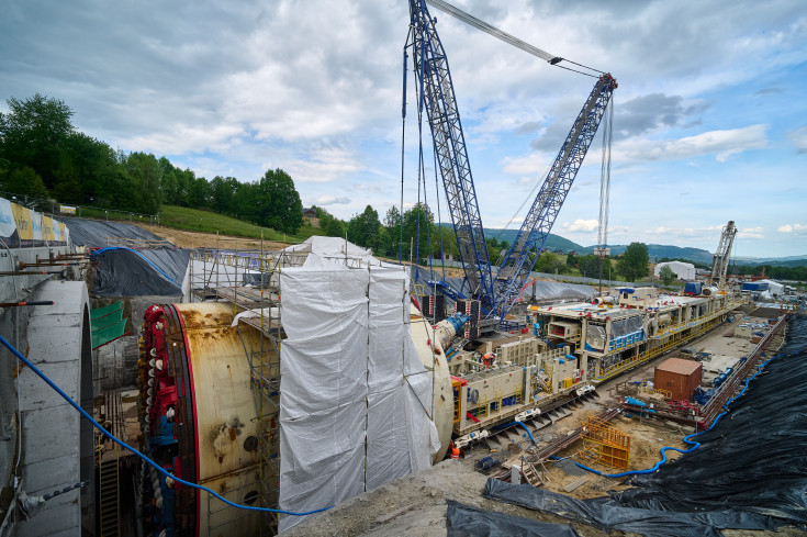 tunel, LK104, budowa, maszyna, plac budowy, inwestycja, KPO, Męcina