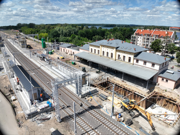 stacja, nowy tor, nowa infrastruktura, widok z lotu ptaka, nowy peron, Ostórda