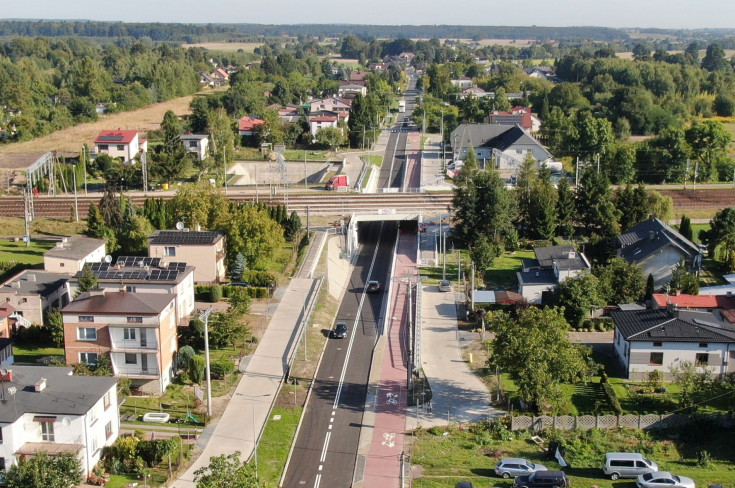 Łódź, Koluszki, nowy wiadukt kolejowy, widok z lotu ptaka, Gałków