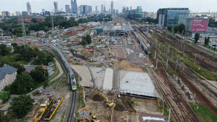 Warszawa Zachodnia, linia średnicowa, warszawska linia średnicowa, Budimex, modernizacja stacji, dron, WWK