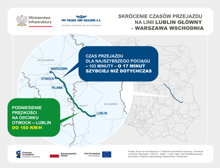 Warszawa, infografika, Lublin, skrócenie czasu podróży, nowa infrastruktura