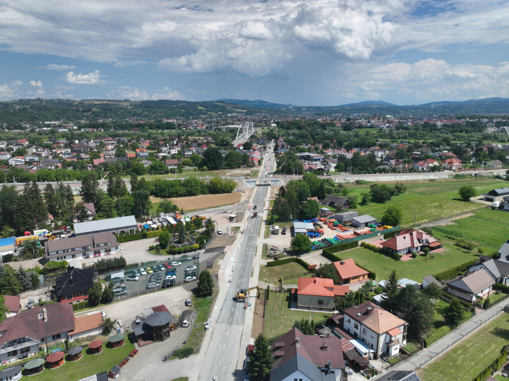 LK104, Nowy Sącz, Podłęże, Piekiełko, nowe skrzyżowanie bezkolizyjne, ul. Krakowska