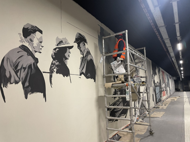 stacja, Warszawa Gdańska, nowe przejście podziemne, mural, PORR S.A., artysta