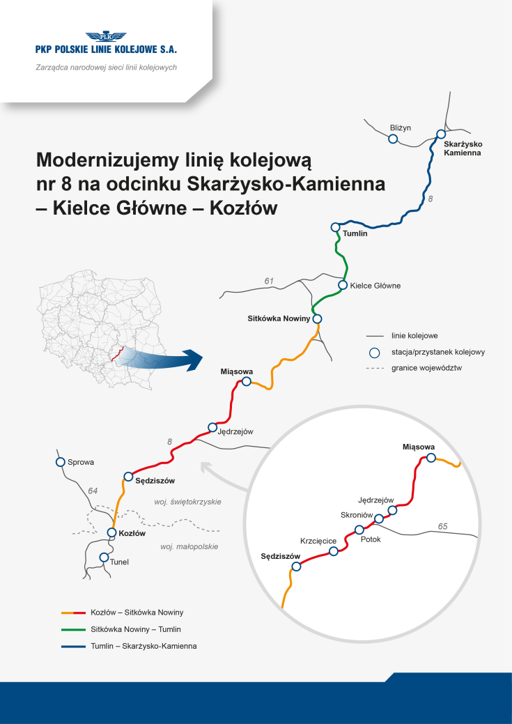 Kozłów, Skarżysko-Kamienna, LK8, mapa, Jędrzejów Miąsowa
