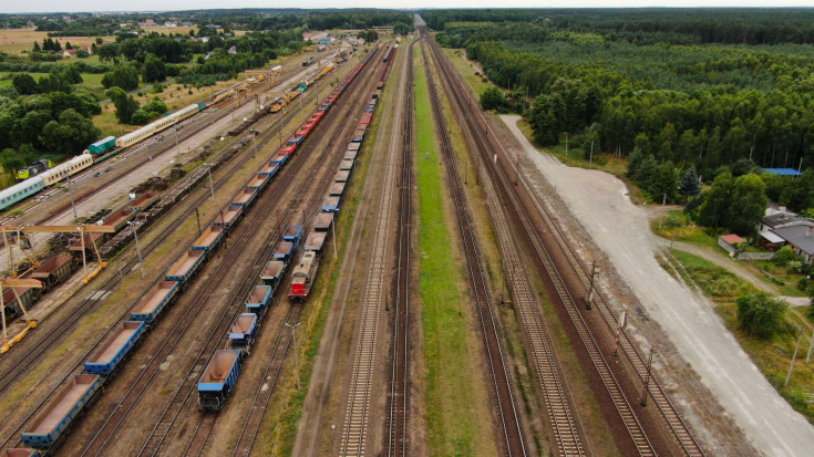 stacja, port, przewóz towarów, Maksymilianowo, widok z lotu ptaka