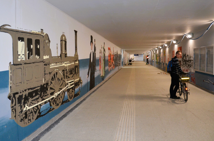 stacja, nowe przejście podziemne, nowa infrastruktura, Czechowice-Dziedzice, mural