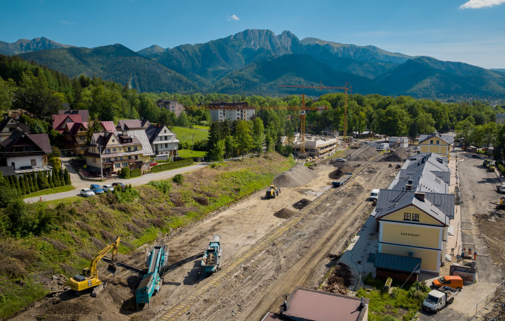 Zakopane, prace na stacji kolejowej, kolejowa zakopianka, stacja tymczasowa