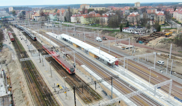 stacja, Olsztyn Główny, nowa infrastruktura, widok z lotu ptaka, nowy peron