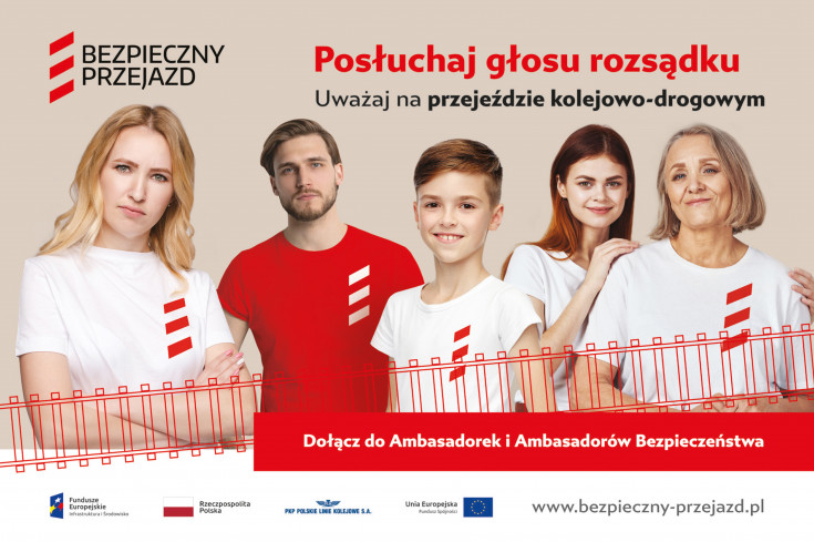 bezpieczny przejazd, bezpieczeństwo, kampania społeczna, materiał informacyjny, banner, materiał promocyjny, ambasadorka bezpieczeństwa, ambasadorki bezpieczeństwa, ambasador bezpieczeństwa, ambasadorzy bezpieczeństwa