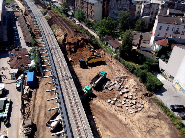 Kraków, nowy przystanek, nasyp, nowy tor