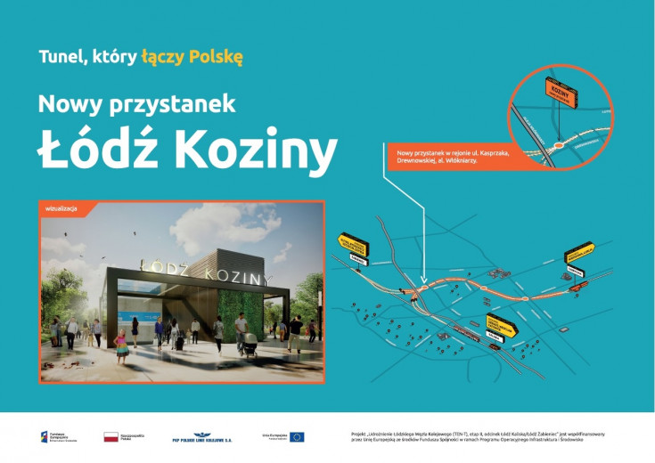 nowy przystanek, nowa infrastruktura, budowa tunelu, grafika, Łódź Koziny