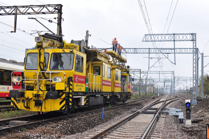 sieć trakcyjna, LK1, pociąg techniczny, PKP Energetyka, infrastruktura kolejowa