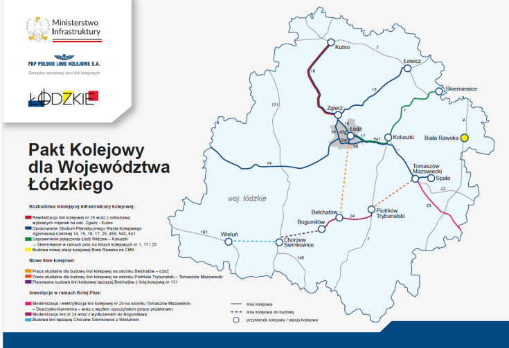 infografika, Łódź, Ministerstwo Infrastruktury, Klimczak Dariusz, pakt kolejowy, aglomeracja łódzka