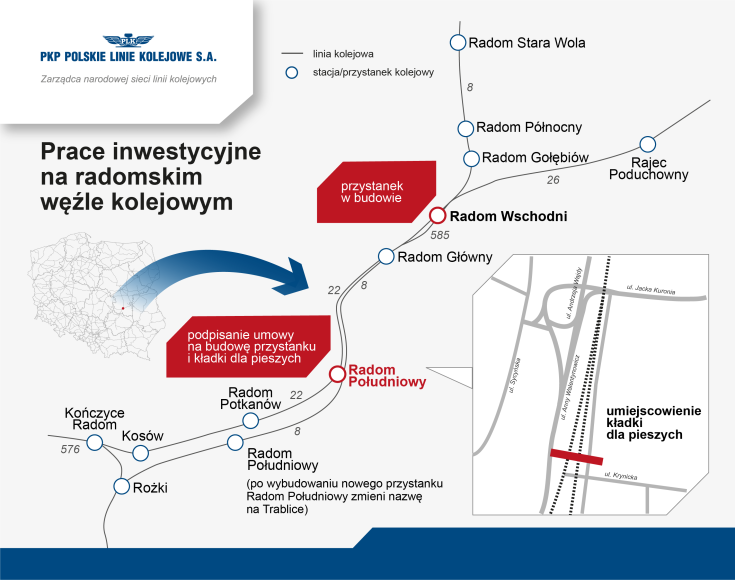 infografika, nowy przystanek, nowa infrastruktura, Radom Wschodni