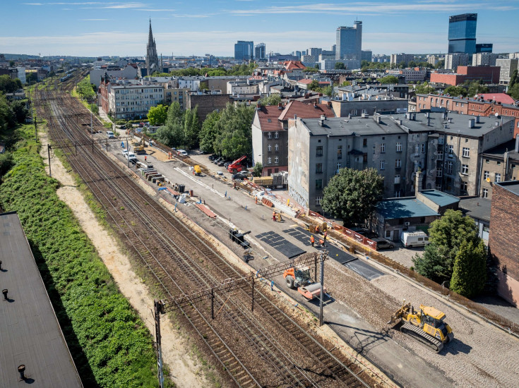 E65, Katowice, nowy wiadukt, nowa infrastruktura, katowicki węzeł kolejowy, widok z lotu ptaka