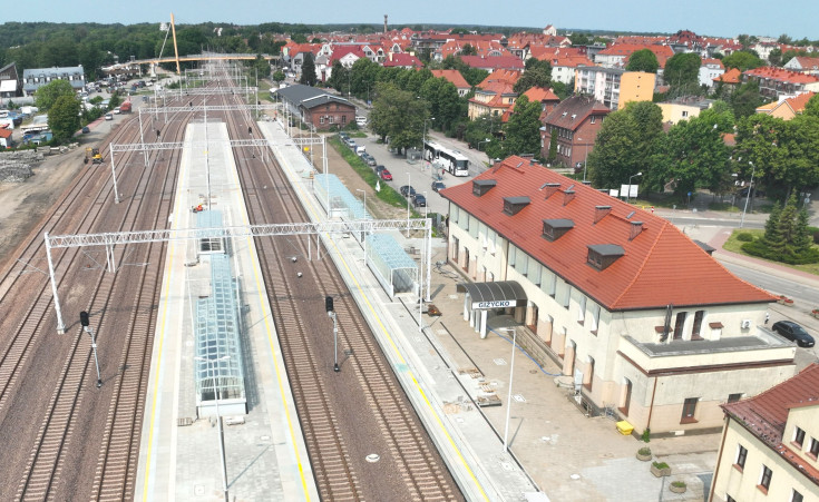 stacja, Giżycko, LK38, widok z lotu ptaka