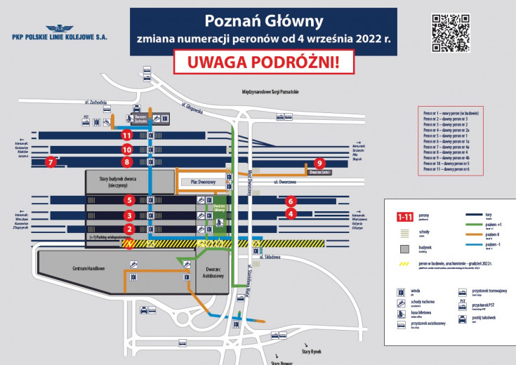 stacja, Poznań Główny, schemat, nowa infrastruktura, nowa numeracja peronu