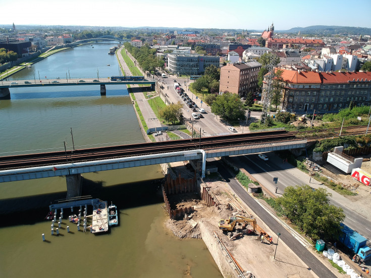 Kraków, most, aglomeracja krakowska, Wisła, krakowska linia średnicowa, nowy wiadukt, Bulwar Kurlandzki