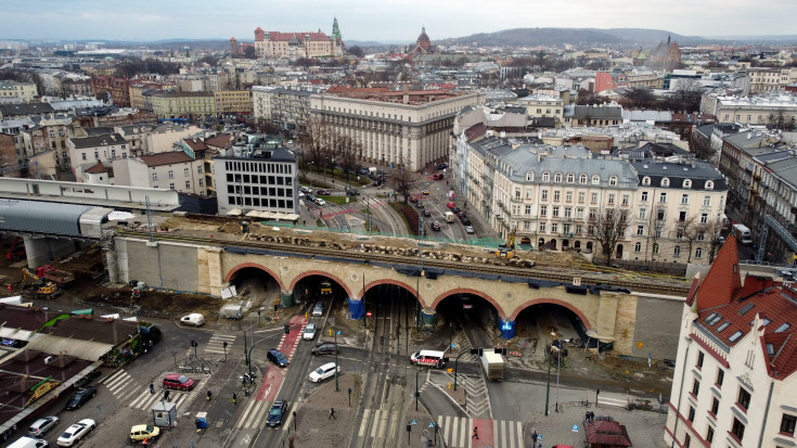 Kraków, E30, Grzegórzecka, prace