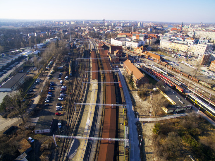 stacja, E30, nowa infrastruktura, Opole Główne, widok z lotu ptaka