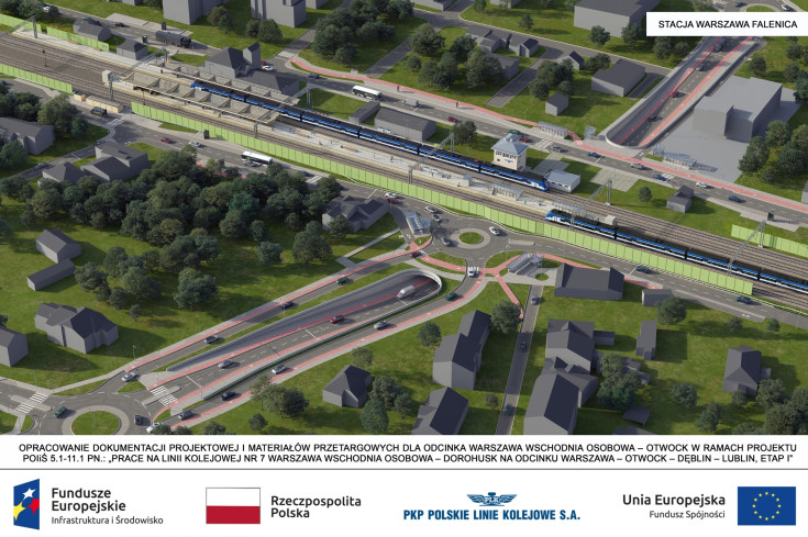 stacja, wizualizacja, Warszawa Falenica, linia otwocka, nowa umowa, FEnIKS, UE