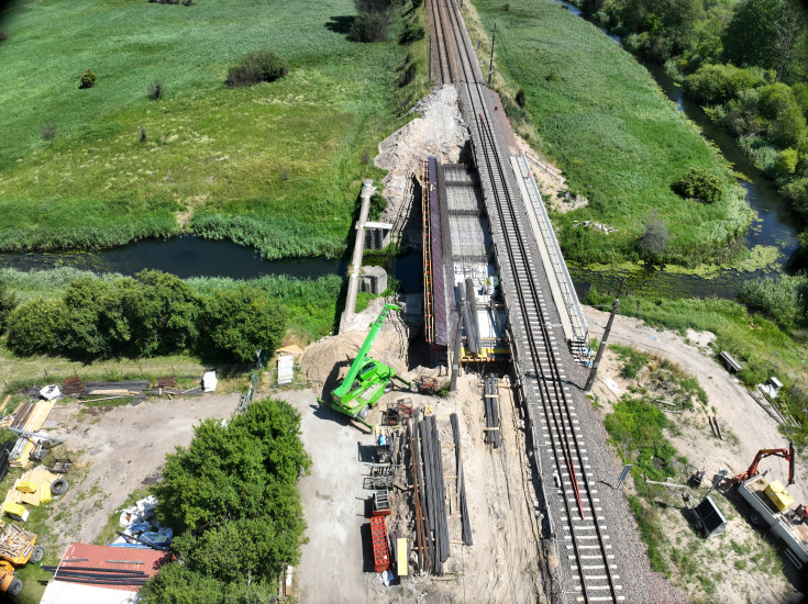 most, rzeka, nowa infrastruktura, widok z lotu ptaka, Drwęca