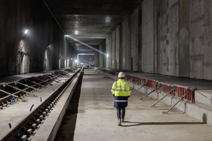 peron, tunel średnicowy, Łódź, tunel, pociąg, Łódź Fabryczna, tor