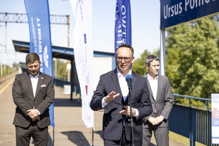 briefing prasowy, przystanek, Klimczak Dariusz, Wyborski Piotr, Warszawa Ursus Północny
