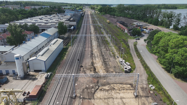 stacja, nowy tor, nowa infrastruktura, widok z lotu ptaka, nowy peron, Ostórda