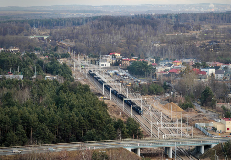 stacja, pociąg, tor, LK182, nowa infrastruktura, kolej na lotnisko, Siewierz