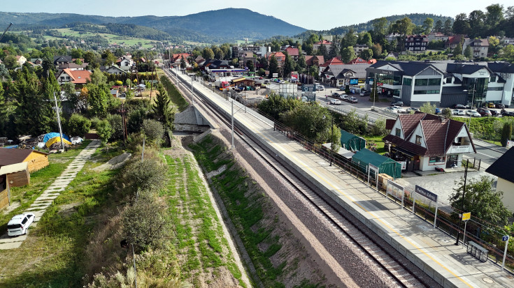 LK104, przystanek, powrót pociagów, widok z lotu ptaka, www.podleze-piekielko.pl, Rabka-Zdrój