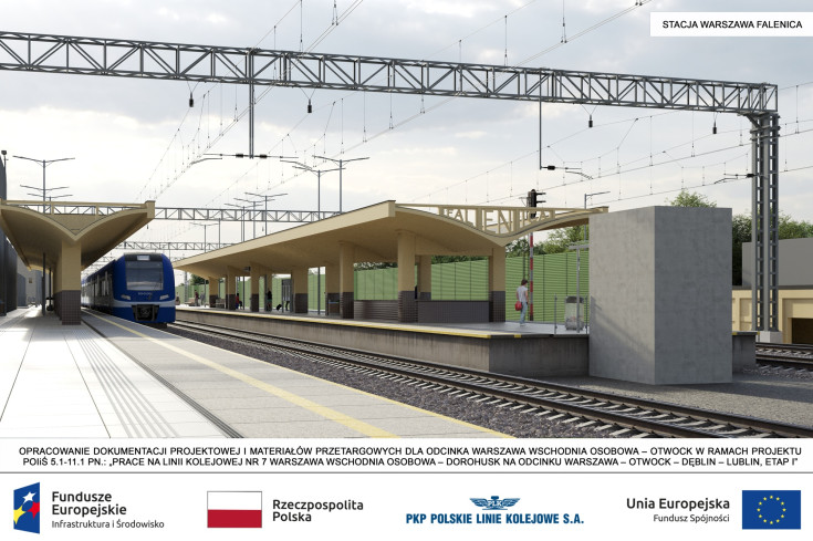 stacja, Warszawa Falenica, linia otwocka, nowa umowa, FEnIKS, UE, wizualziacja