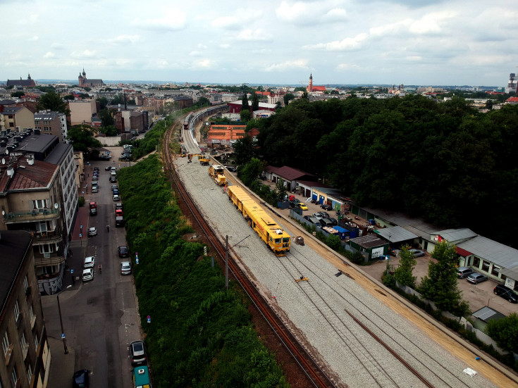 Kraków, E30, pociąg sieciowy, estakada, PKP Energetyka