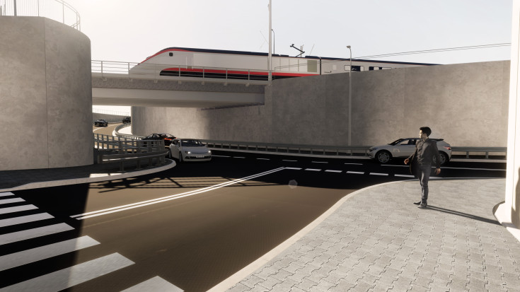 wiadukt, Suchedniów, LK8, wizualizacja, IDOM