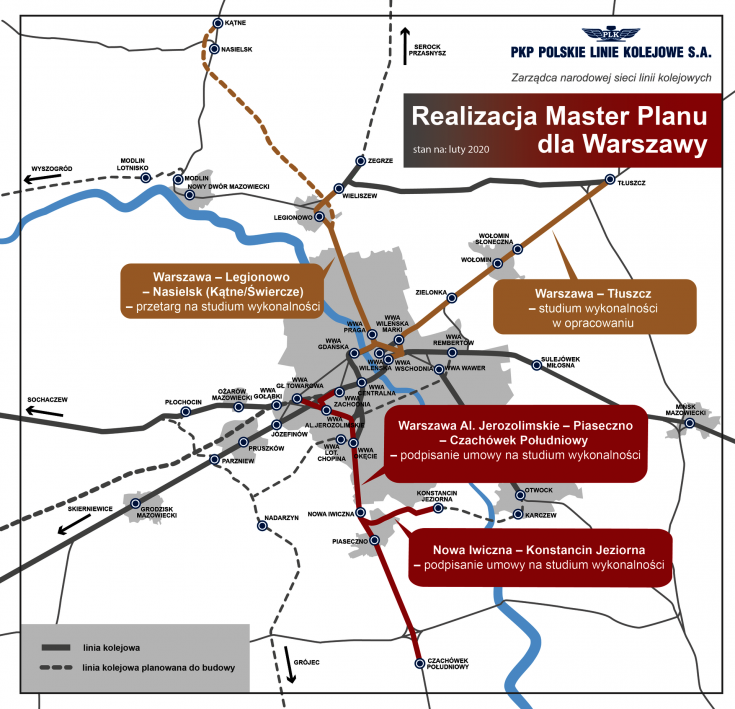 Warszawa, infografika, studium wykonalności, LK8, Czachówek, Piaseczno, dodatkowy tor