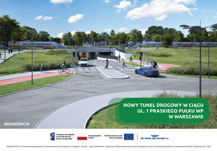 wizualizacja, budowa tunelu, Warszawa Wesoła, Praskiego Pułku