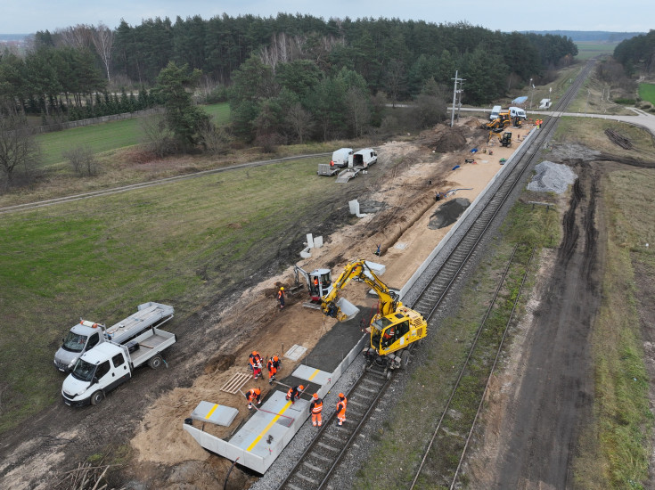 Śniadowo, przystanek, Kolej+, Łomża, postęp prac