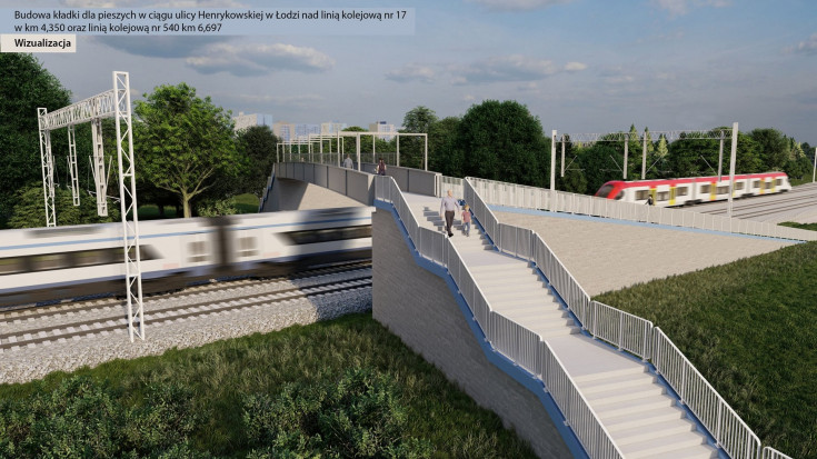 Łódź, kładka, wizualizacja, nowa infrastruktura, ul.Henrykowska