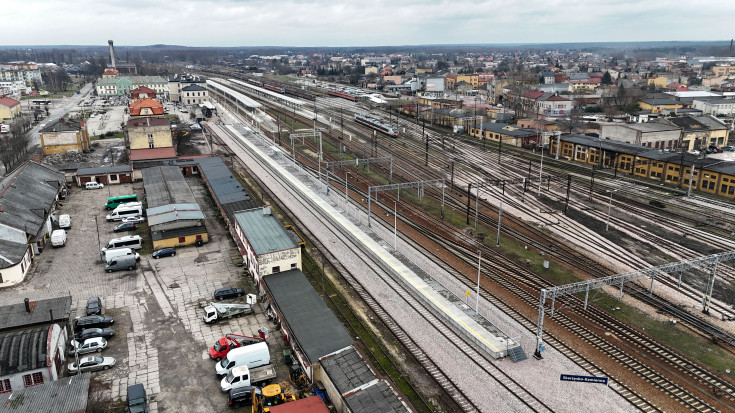 stacja, Skarżysko-Kamienna, LK25, nowa infrastruktura, widok z lotu ptaka, nowy peron